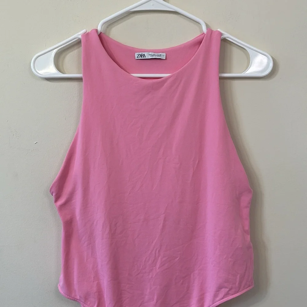 ZARA Halterneck Double Lined Bodysuit Size Large - Picture 3 of 9